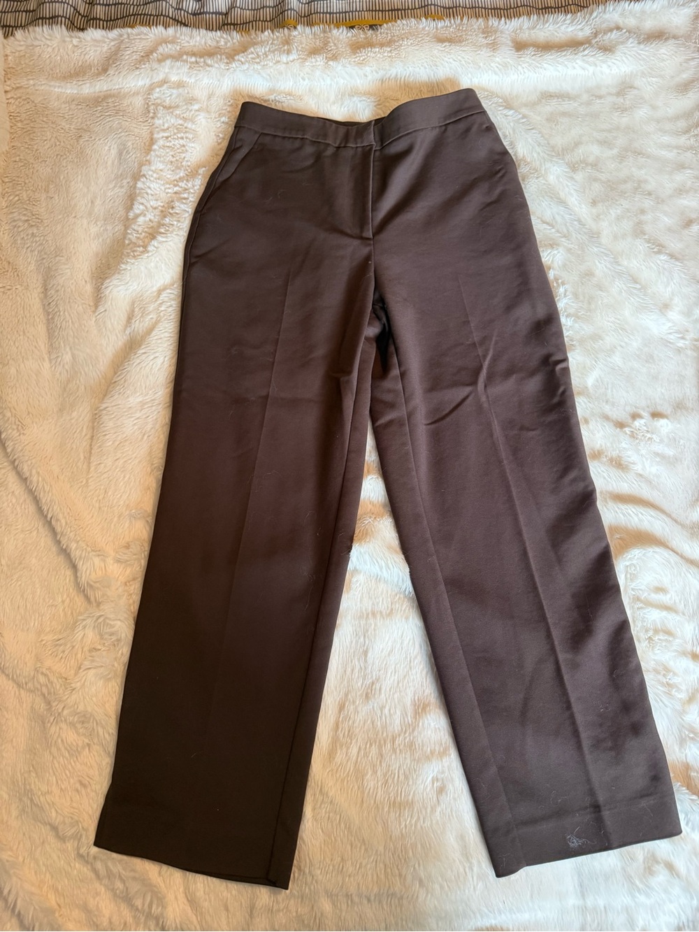 Zara  Brown Straight-Leg Dress Pants